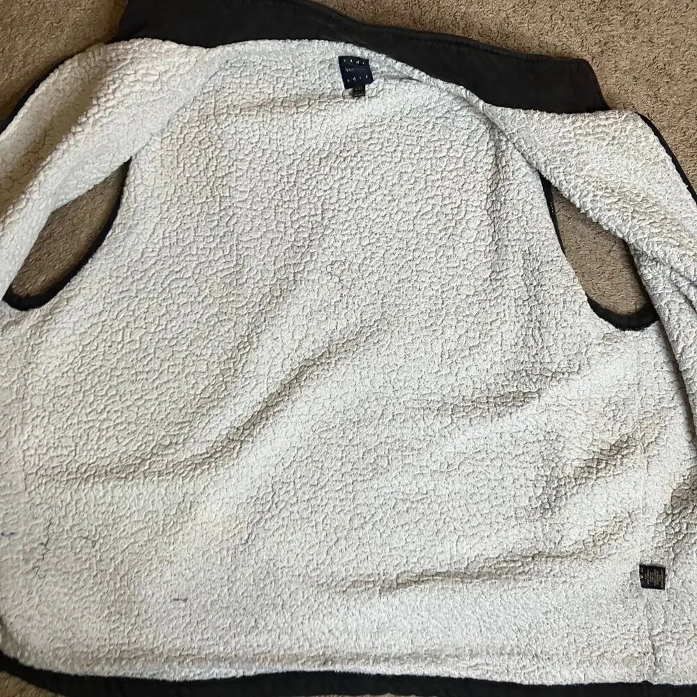Kani Gold Men’s Full Zip Black/Dark Gray Fleece Vest Fall Cold Weather Size 2XL